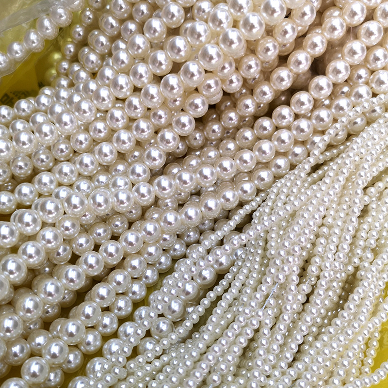 Brand ABS pearl high-brightness straight-hole, half-hole, non-hole bead stringing accessories DIY material anti-pearl details Picture