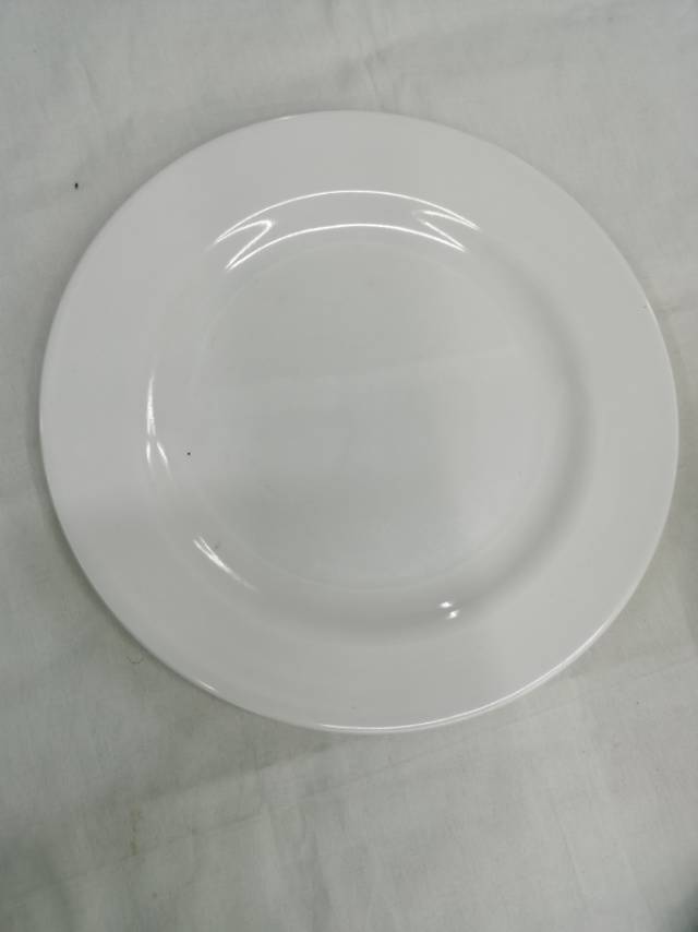 High-Grade Melamine Imitation Porcelain White Round Dish Plastic Disc Platter Fast Food Cover Rice Plate Buffet Plate