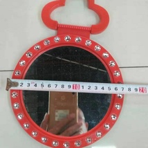 18cm 塑料镜子 台式镜子 带钻化妆镜 2元店 地摊热销珠光镜