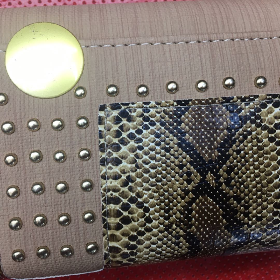 磨砂皮长款钱包女2019新款简约时尚大气欧美大容量仿蛇皮钱夹产品图