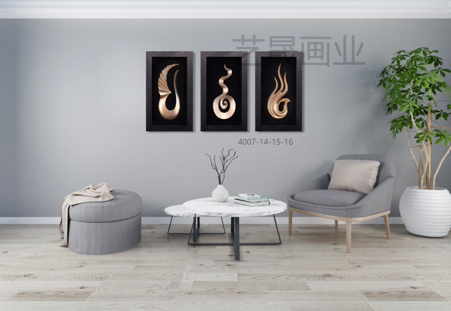 Modern light luxury living room sofa background decoration painting three-dimensional triptych