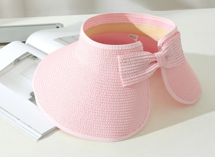 Water Pink Korean Version Of The New Big Along Straw Hat Beach Hat Straw Woven Empty Top Hat Multi-Color Foldable Fisherman Hat