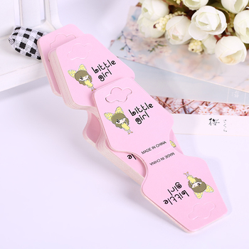 头饰，饰品包装，韩版粉红女孩对折纸卡