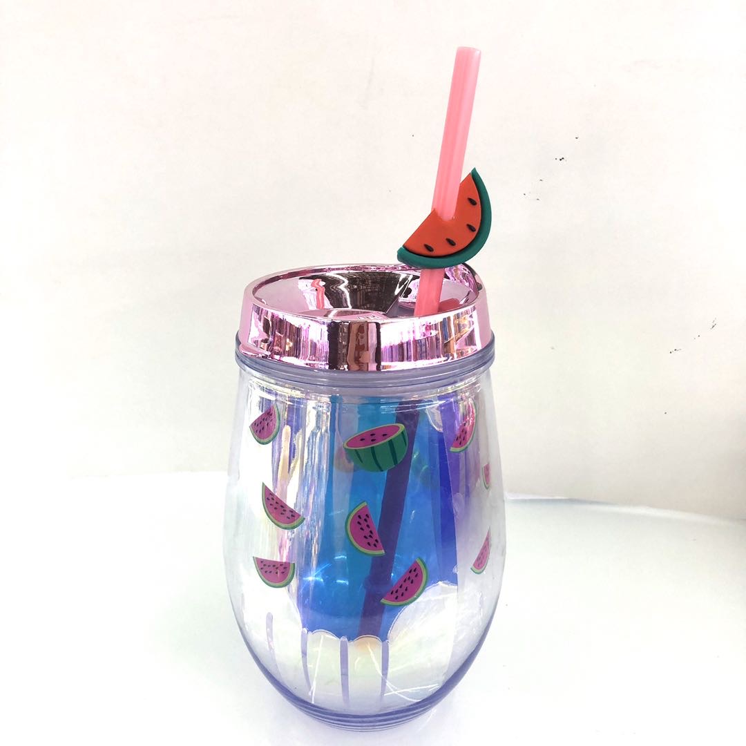 Double colorful watermelon juice glass Beer glass bar drinking glass liquid cold glass thumbnail