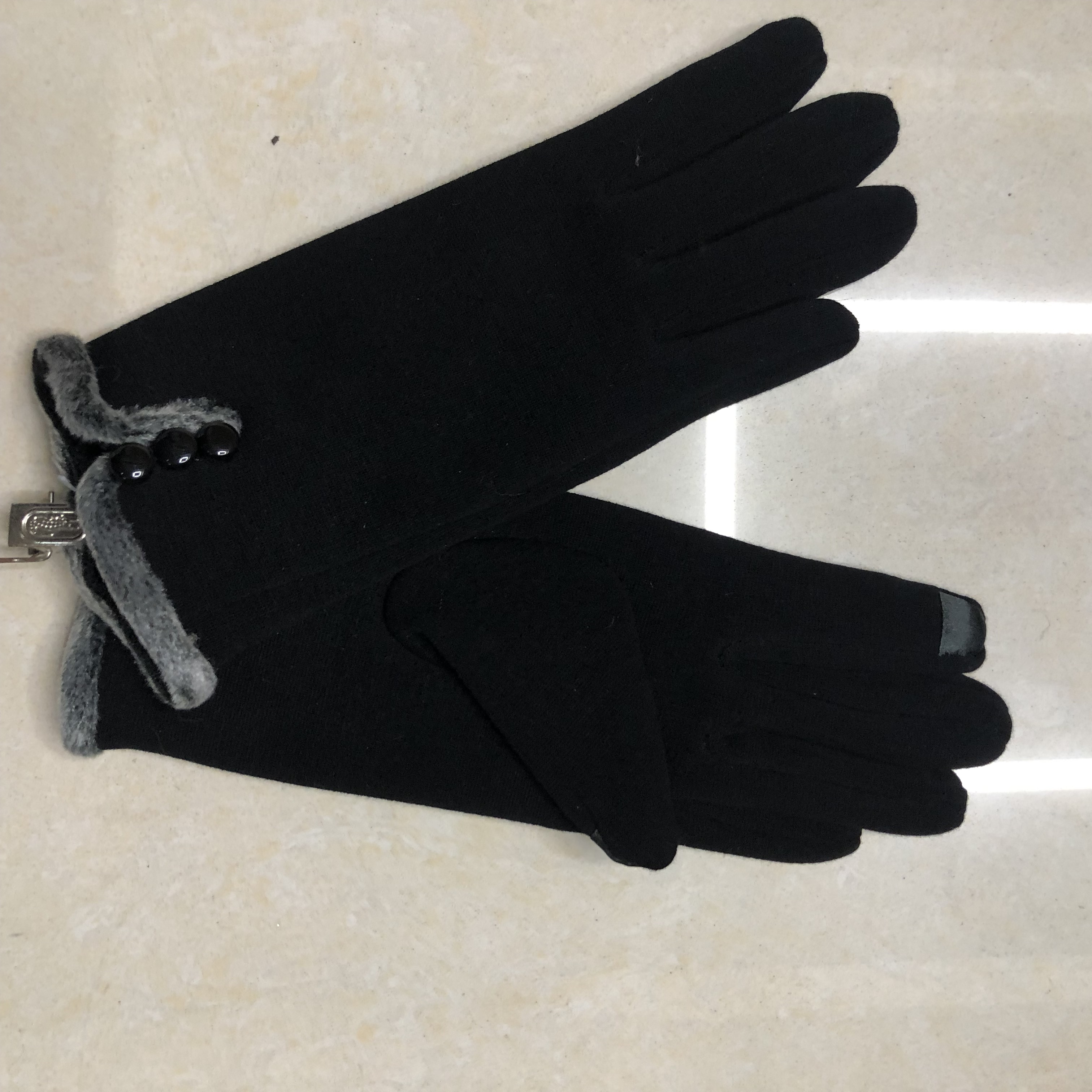 Suede Gloves Women's Warm And Fleece Gloves Women's Autumn And Winter Cycling And Driving Windproof Gloves