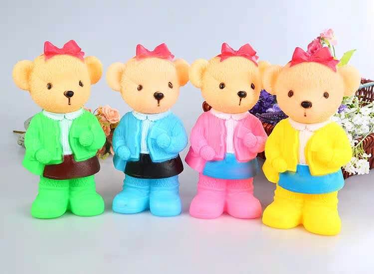 Baby bath toy Doctor bear pinched call sound cute children doll out of glue toy thumbnail