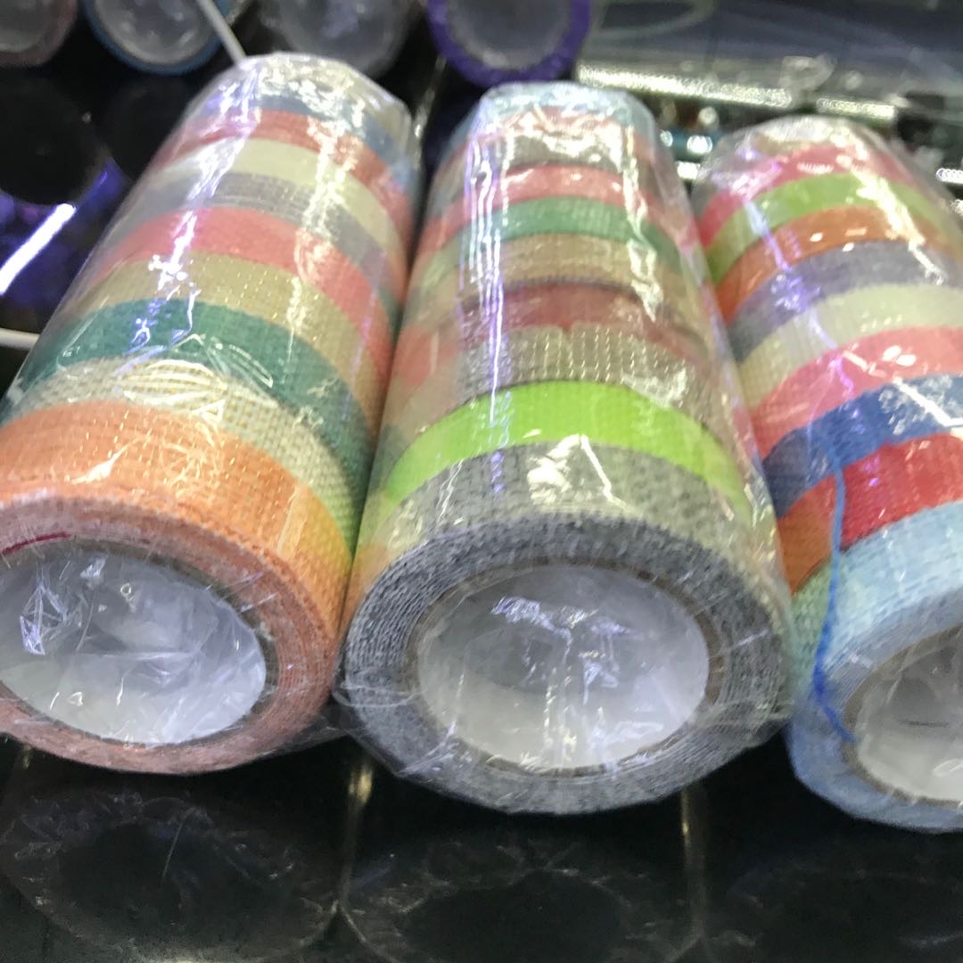 儿童手工创意手工麻布纯色胶带幼儿园制作胶带装饰贴纸
