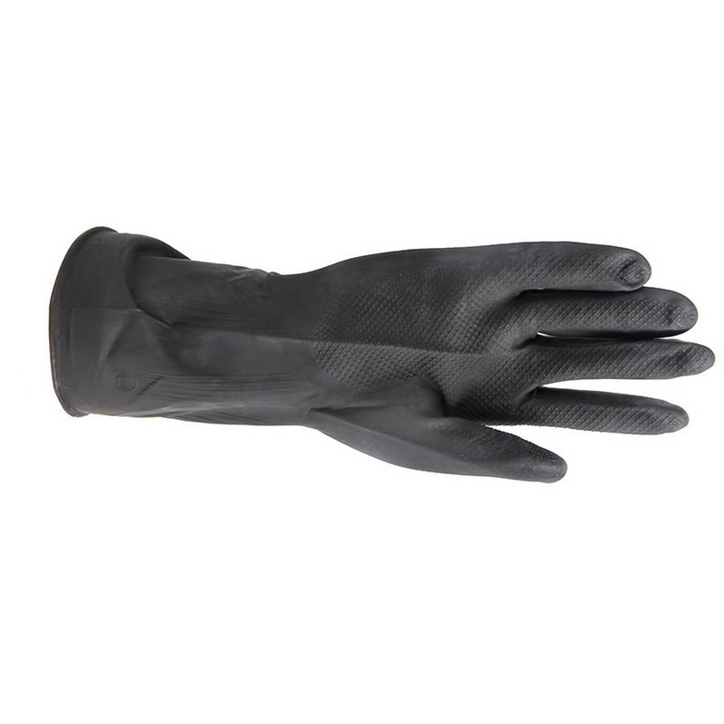 厂家直销黑色乳胶手套黑工业用耐酸碱手套机械工具黑色胶手套详情图1