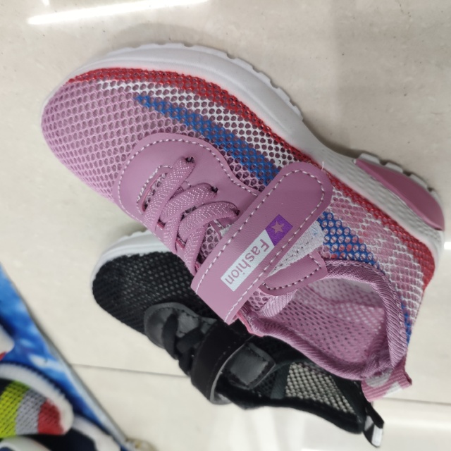 Children's Shoes Summer New Mesh Breathable Single Shoes Velcro Student Flat Sports Shoes For Men And Women details Picture