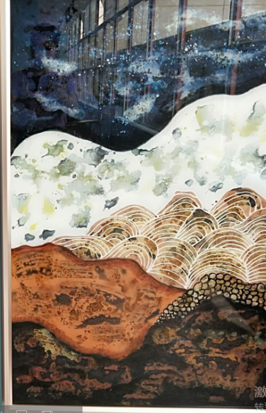 义乌市冠中艺术品 80X120cm实物装饰字画细节图