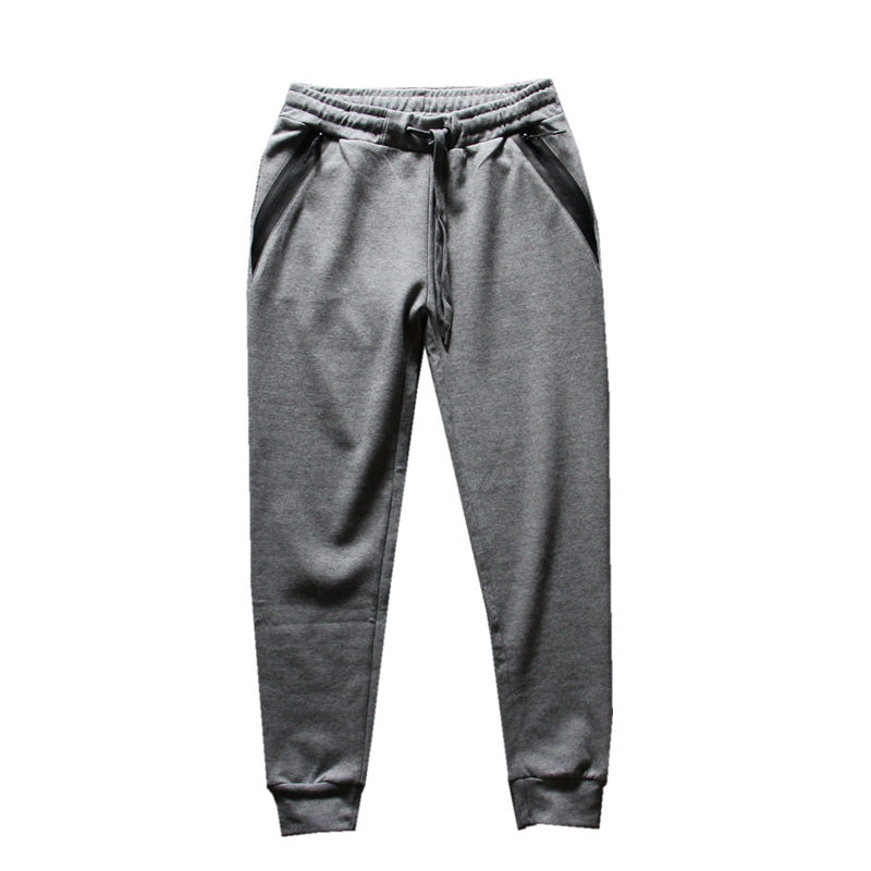 Waterproof embossed men's slim-fitting tight-fitting long pants, drawstring pants, sporty casual pants, space cotton knitted sweatpants