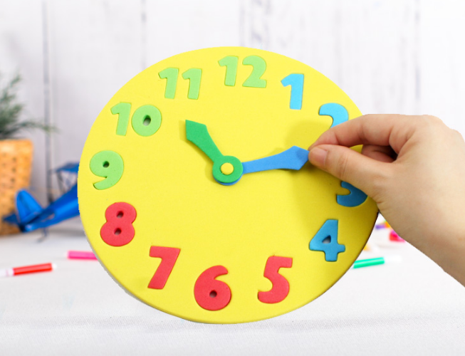 Kindergarten Summer Educational Gift Handmade Diy Materials For Children Handmade Eva Interleaved Creative Cognitive Clock details Picture