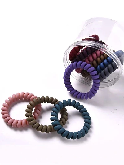 Color Tie Hair Band Telephone Cord Hair Band Basic Head Rope