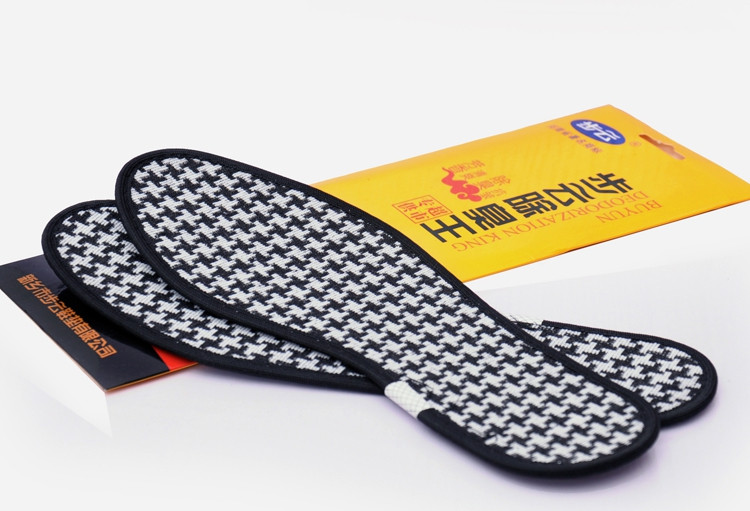 Ten Pairs Of Buyun Authentic Deodorant Stay Fragrant Bamboo Charcoal Linen Insole For Men Perspiration Absorbant Breathable Deodorant Drug Comfortable Insole Specification drawing