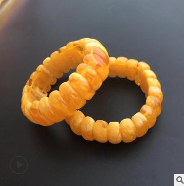 蜜蜡二代鸡油黄蜜蜡手排合成琥珀蜜蜡新款西瓜形圆弧手排