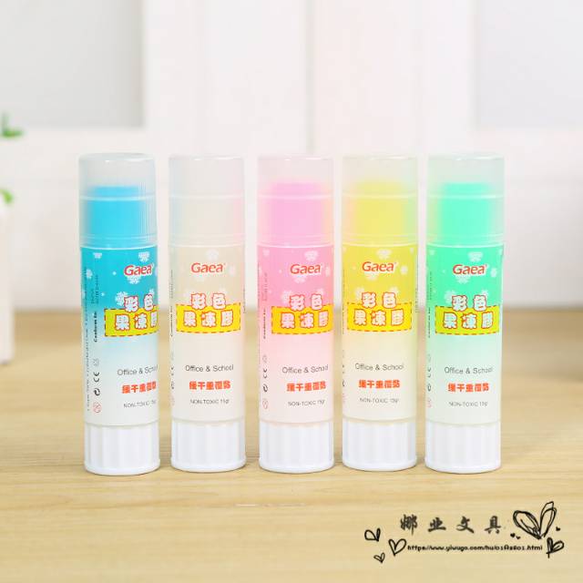 韩国文具可爱水晶彩色果冻式固体胶棒透明胶棒手工胶产品图