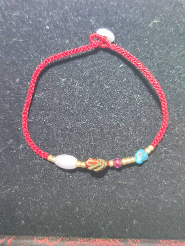 Zodiac year red string transfer beads bracelet men and women hand-knitted rice beads red string gold beads red string bracelet lovers thumbnail