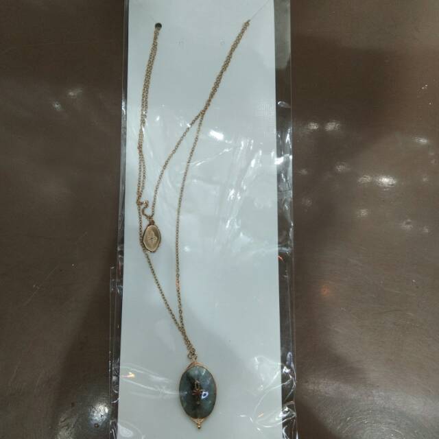 厂家直销不锈钢四叶天然石项链