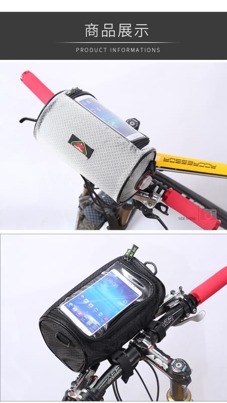 Tq1003s Bike Front Bag With Led Lights Bike Bag Bike Accessories Specification drawing