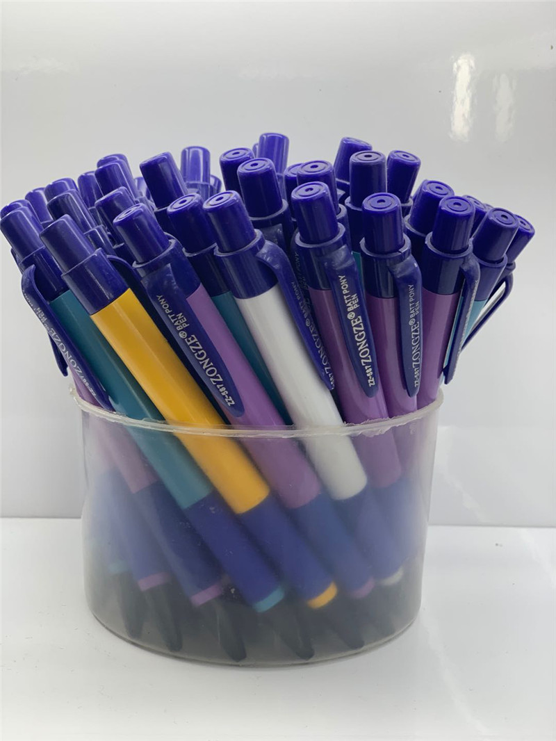 Zongze Brand High-Grade Pressing Blue Ballpoint Pen Office Learning Universal Pen
