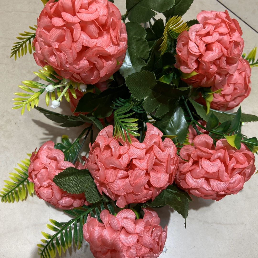 韩式森系仿真花DIY婚庆手捧花假花头圆球菊10头蒲公英球菊