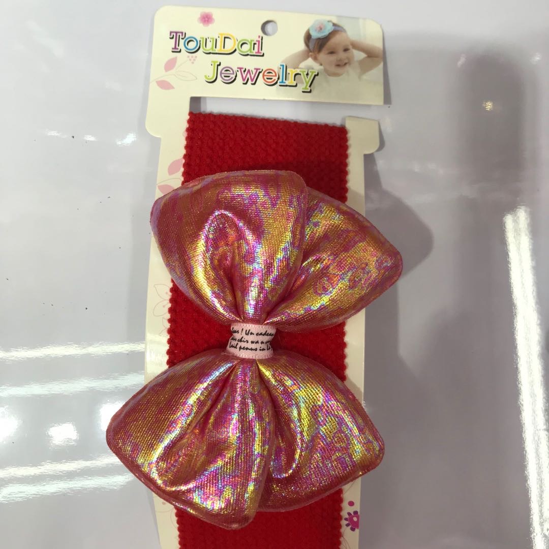 Factory direct sales and wholesale of Korean-style creative and simple children's hair clips, laser pink and colorful bows details Picture
