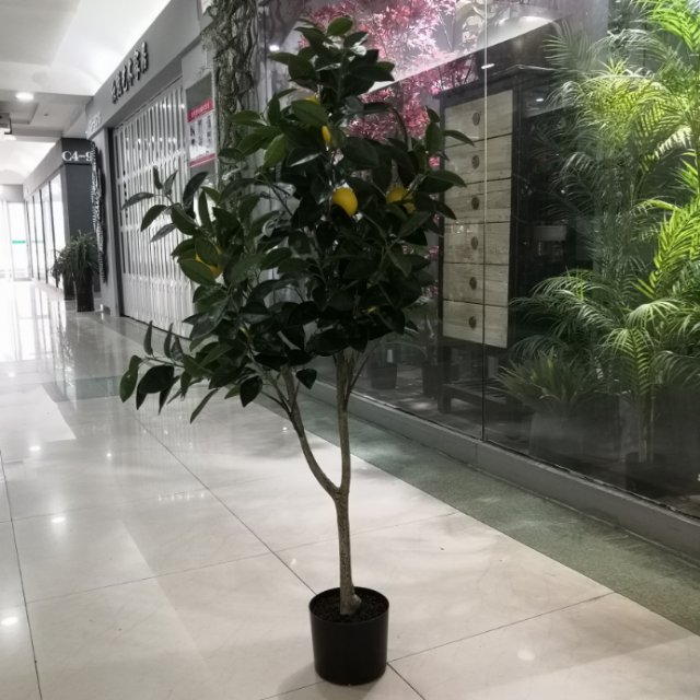 柠檬树橘子树仿真外贸出口仿真花装饰摆件现货批发