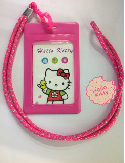 Name tag, ID card, cute PU leather cartoon lanyard, bus access card sleeve, name tag details Picture