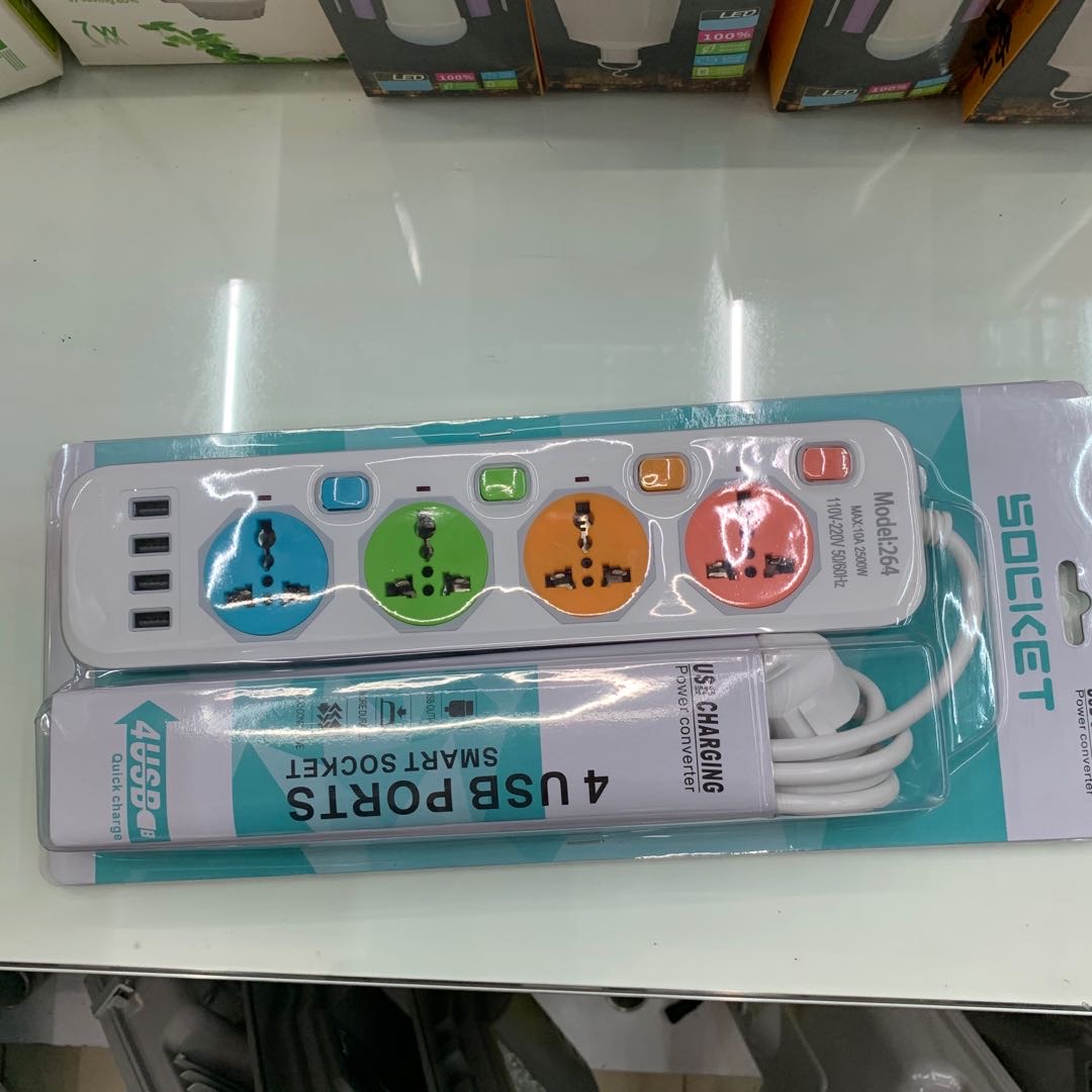 Color Four-Hole Strip Socket Power Supply