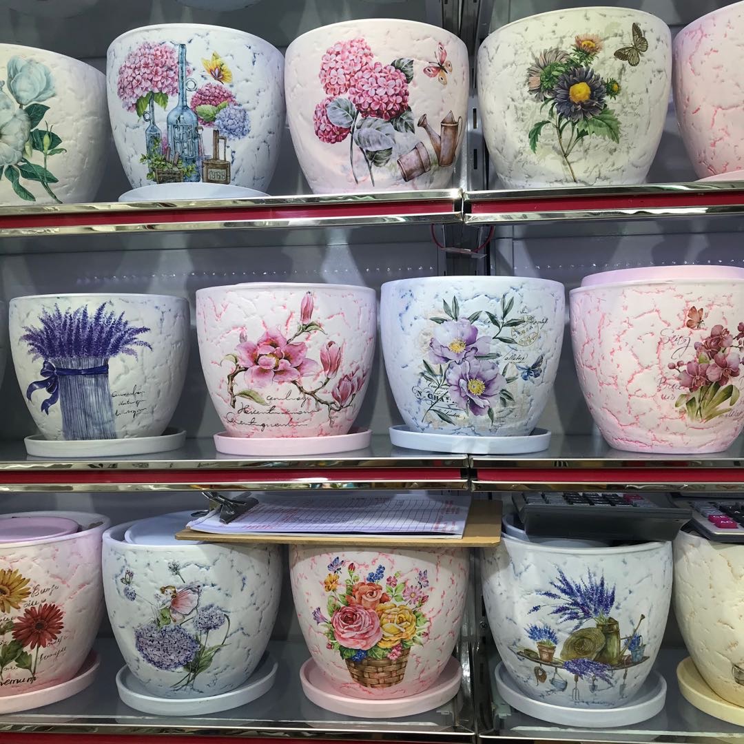 花盆陶瓷三件套盆室内小老桩无托盘非塑料欧式简约大号多肉花盆