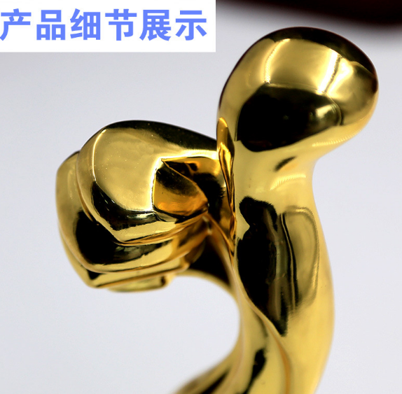 批发水晶金属大拇指 五角星 锌合金树脂创意奖杯纪念品细节图