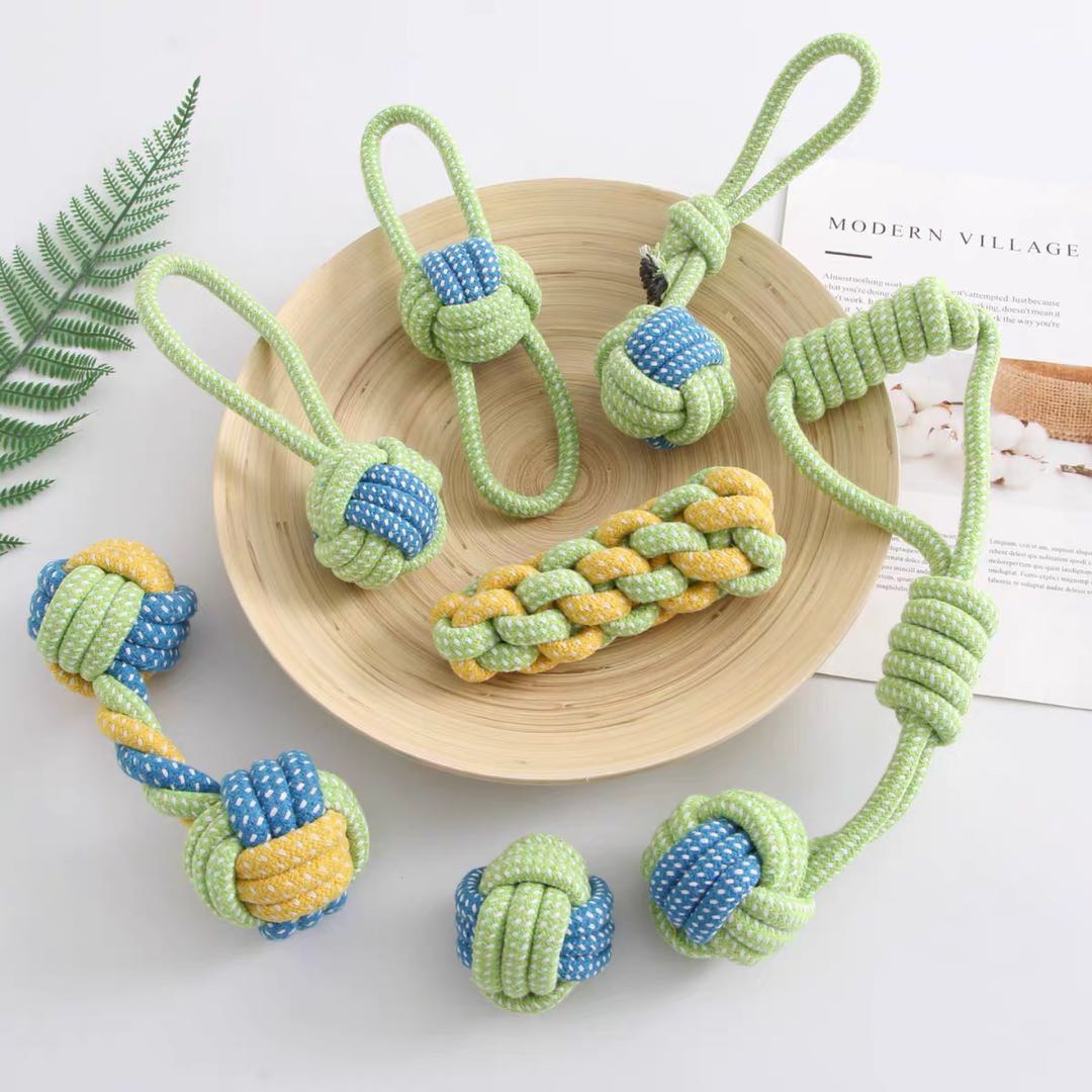 Dog Toy Rope Knot Grinding Teeth Bite Resistant Cleaning Teeth Knitting Ball