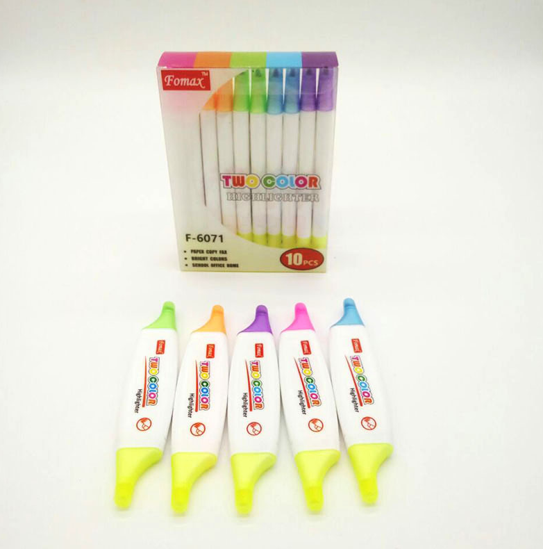 Fomax10 double-color fluorescent marker pen with two ends in a PVC box thumbnail