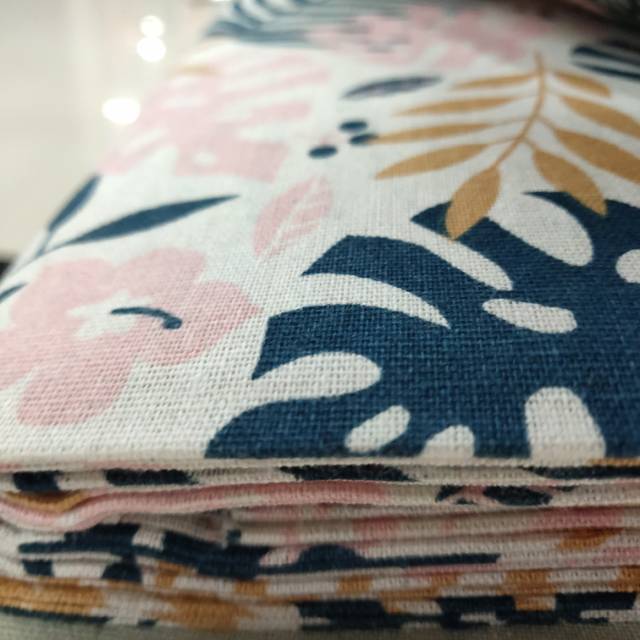 Tropical Rain Forest Leaves Imitation Linen Printed Cloth Jewelry Headwear Crafts Sofa Fabric Throw Pillow Fabric details Picture