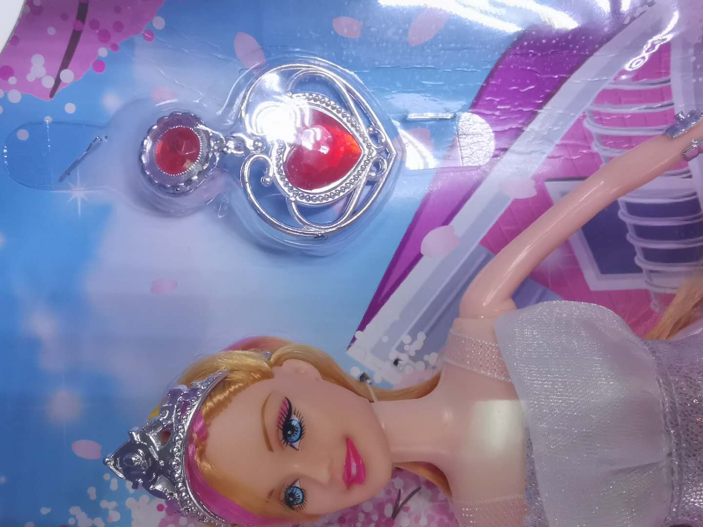 仿真洋娃娃芭比公主女孩单个娃娃玩具大礼盒粉白裙那花公主细节图