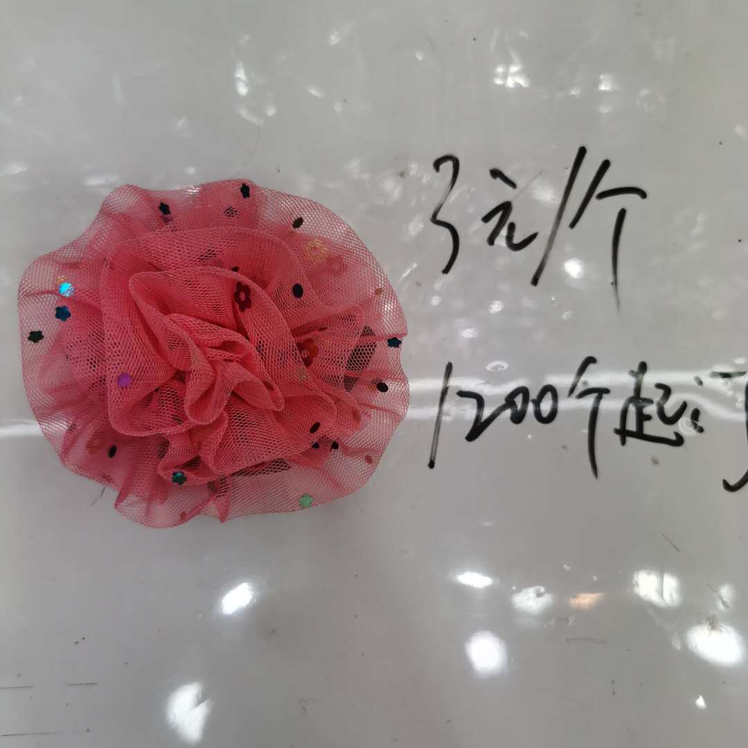 百搭女士洋气热销新款发夹布艺欧根纱花朵头扣