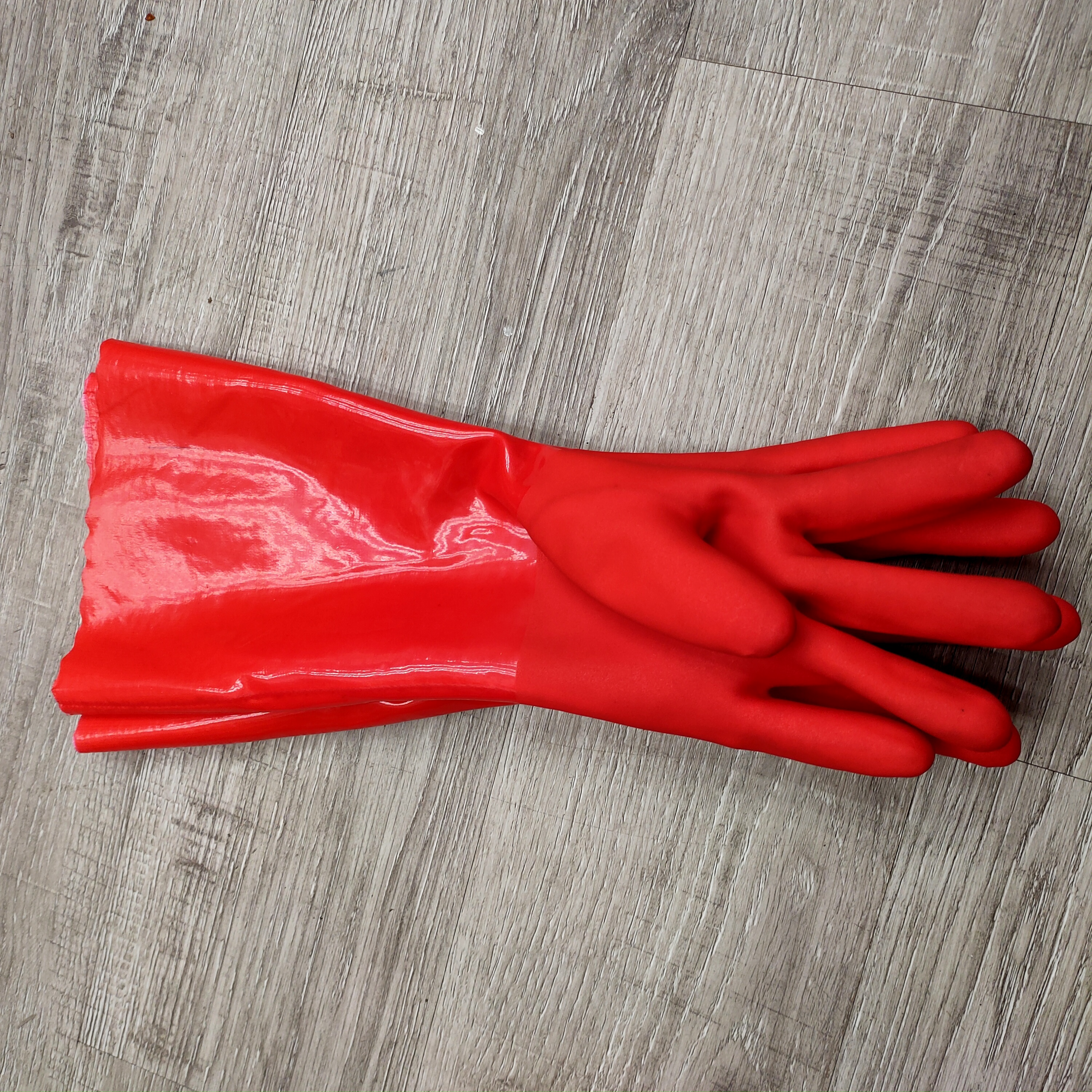 长款电焊手套双层加厚耐磨隔热耐高温焊工劳保手套图