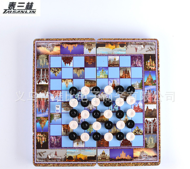 维比国际象棋风景图案国际象棋折叠棋盘专用棋盘产品图
