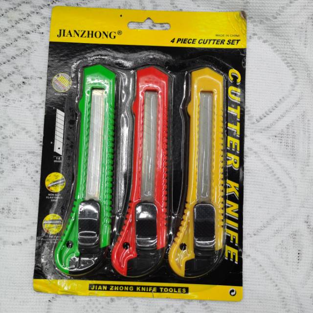 Large cutter wallpaper knife student office express stationery knife tools cutting paper 18mm blade tool holder 3 pieces set thumbnail