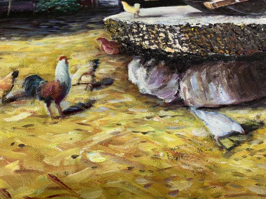90X120 three-dimensional hand-painted stone grinding oil painting details Picture