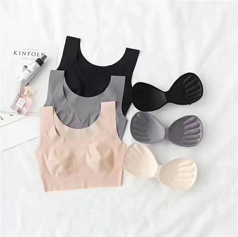 Trackless Sports Bra Women's Underwire Vest Shaped Underwear Shock-Proof Running Fitness Push-Up Bra details Picture