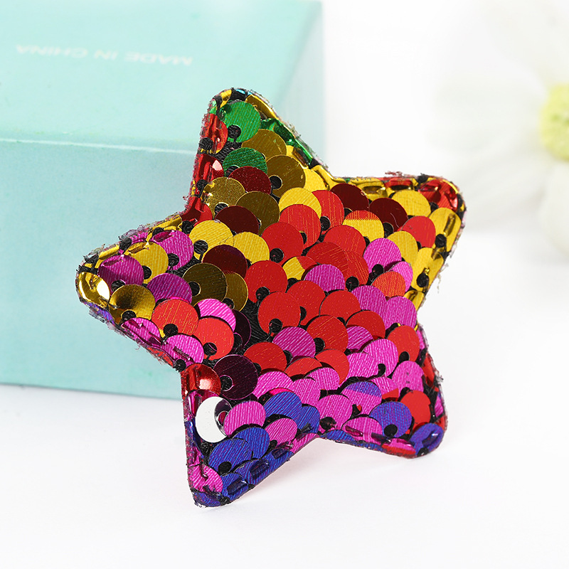 韩版亮面五角星布贴超声波压花 手工发饰头饰材料饰品配件产品图