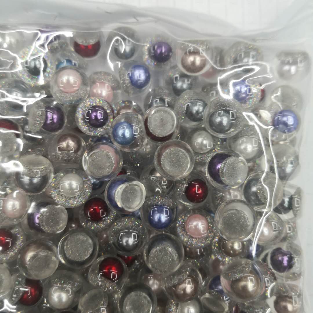 Flat Smooth Colored Plastic Beads Semicircle Transparent Loose Beads Multi-Color Mixed Diy Handmade Jewelry Accessories, E2515433 details Picture