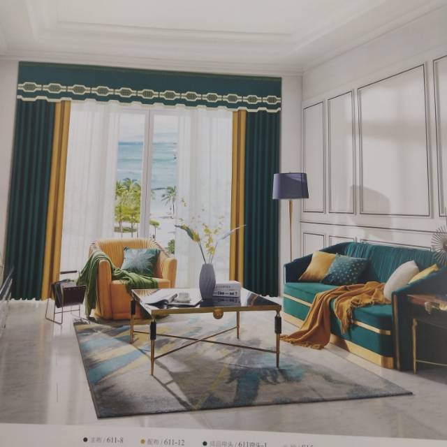 新款厂家直销可零售批发高精密素色拼接时尚窗帘