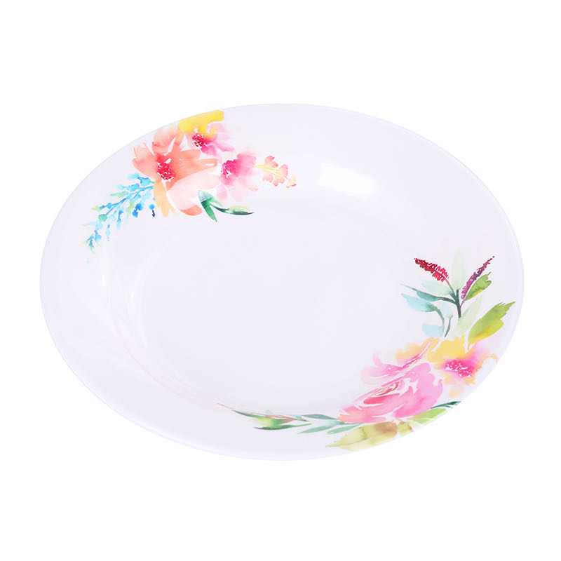 密胺餐具饭店快餐厅防摔9寸深盘细节图