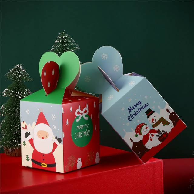 新款圣诞节苹果盒包装盒包装纸袋创意平安夜平安果礼品盒礼盒图