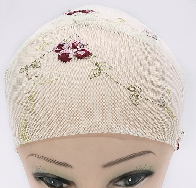 Women's Fashion Trends Go With Muslim Embroidered Mesh Headscarves