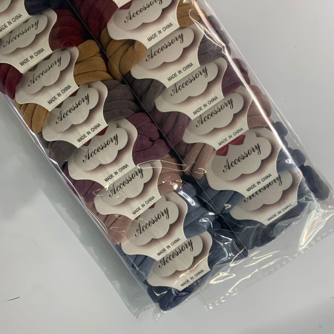 Solid-color seamless high-elasticity rubber band, solid-color leather ring, classic color, 10 colors, 4 pieces per card Specification image