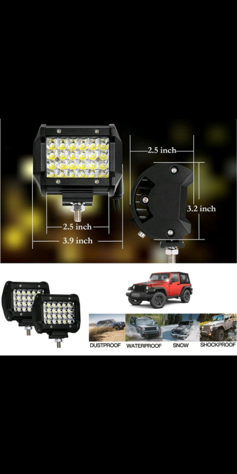 高亮4排汽车灯汽车LED灯长条灯4英寸72W细节图