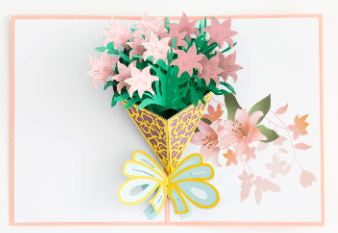 教师节留言卡片3D立体贺卡手工卡玫瑰花康乃馨情人节花朵定制批发